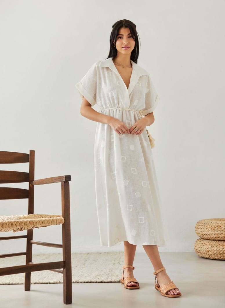 Boho φόρεμα με λινό