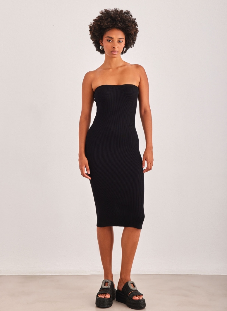 Φόρεμα ριμπ strapless Vero Moda 10309494