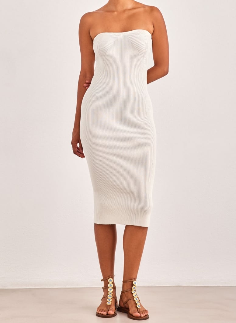 Φόρεμα ριμπ strapless Vero Moda 10309494