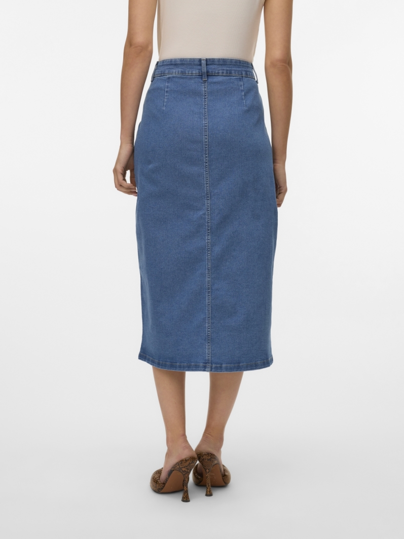 Φούστα τζιν μίντι με κουμπιά Vero Moda 10331366