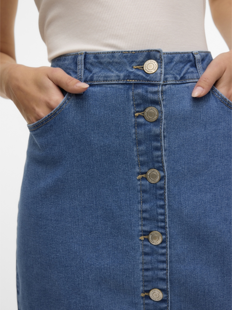 Φούστα τζιν μίντι με κουμπιά Vero Moda 10331366