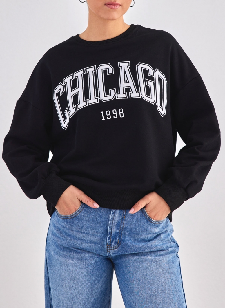 Φούτερ με ραφτή στάμπα CHICAGO
