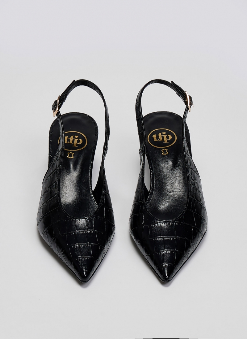 Γόβες κροκό μυτερές slingback TFP