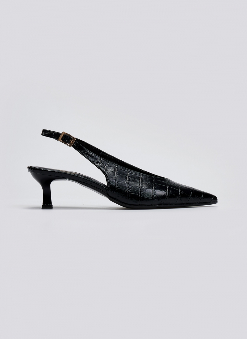 Γόβες κροκό μυτερές slingback TFP