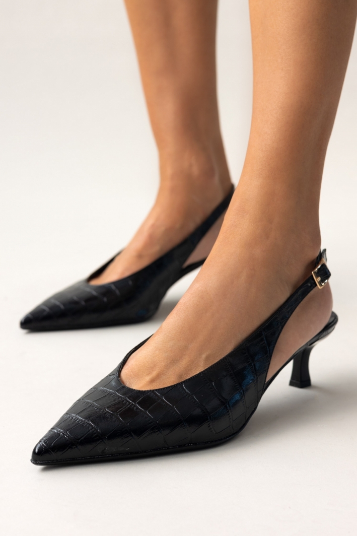 Γόβες κροκό μυτερές slingback TFP