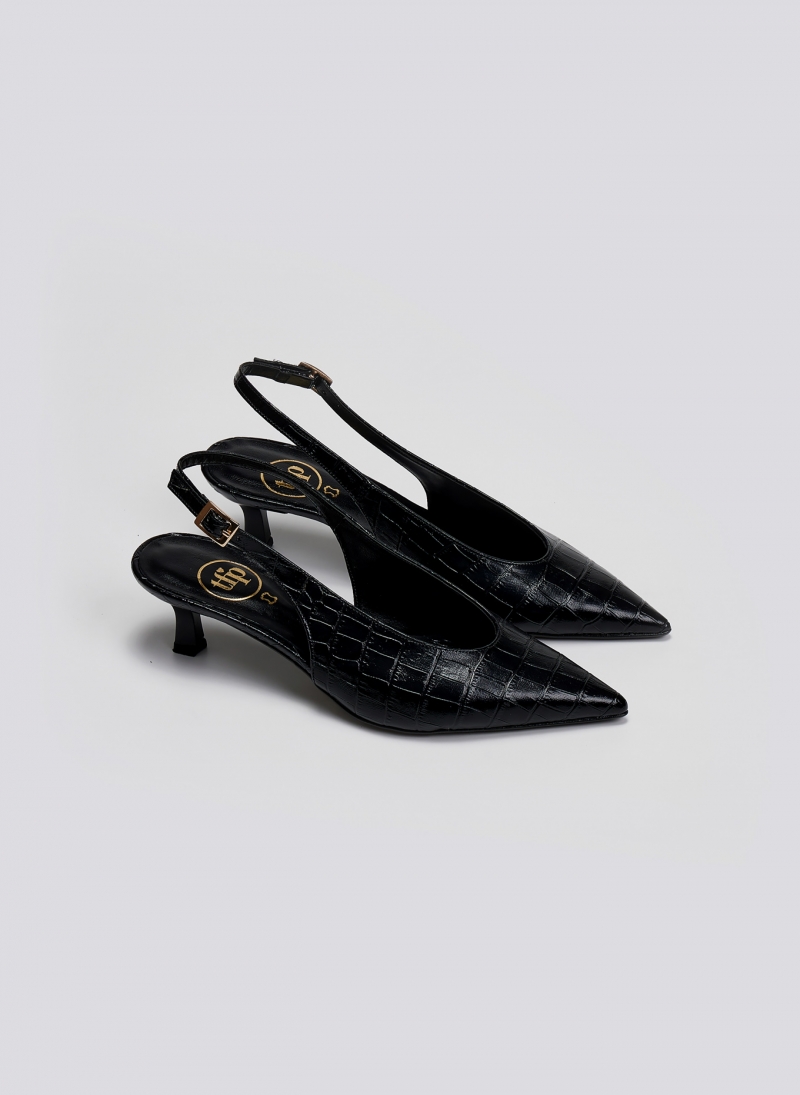 Γόβες κροκό μυτερές slingback TFP