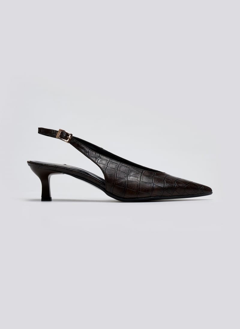 Γόβες κροκό μυτερές slingback TFP