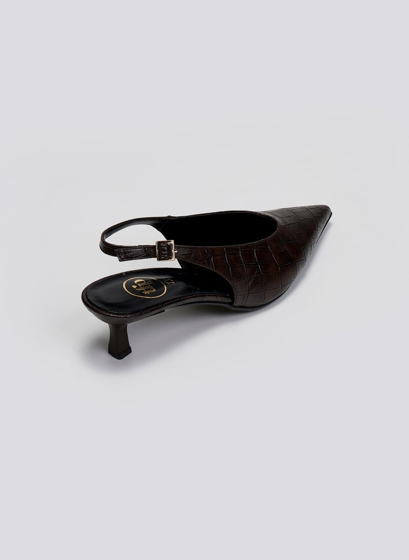 Γόβες κροκό μυτερές slingback TFP