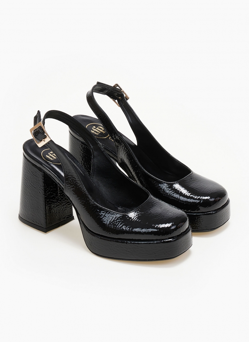 Γόβες Slingback λουστρίνι με ανοιχτή φτέρνα tfp