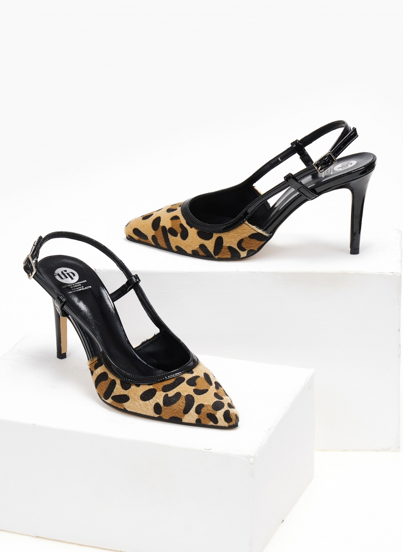 Γόβες μυτερές slingback με print TFP