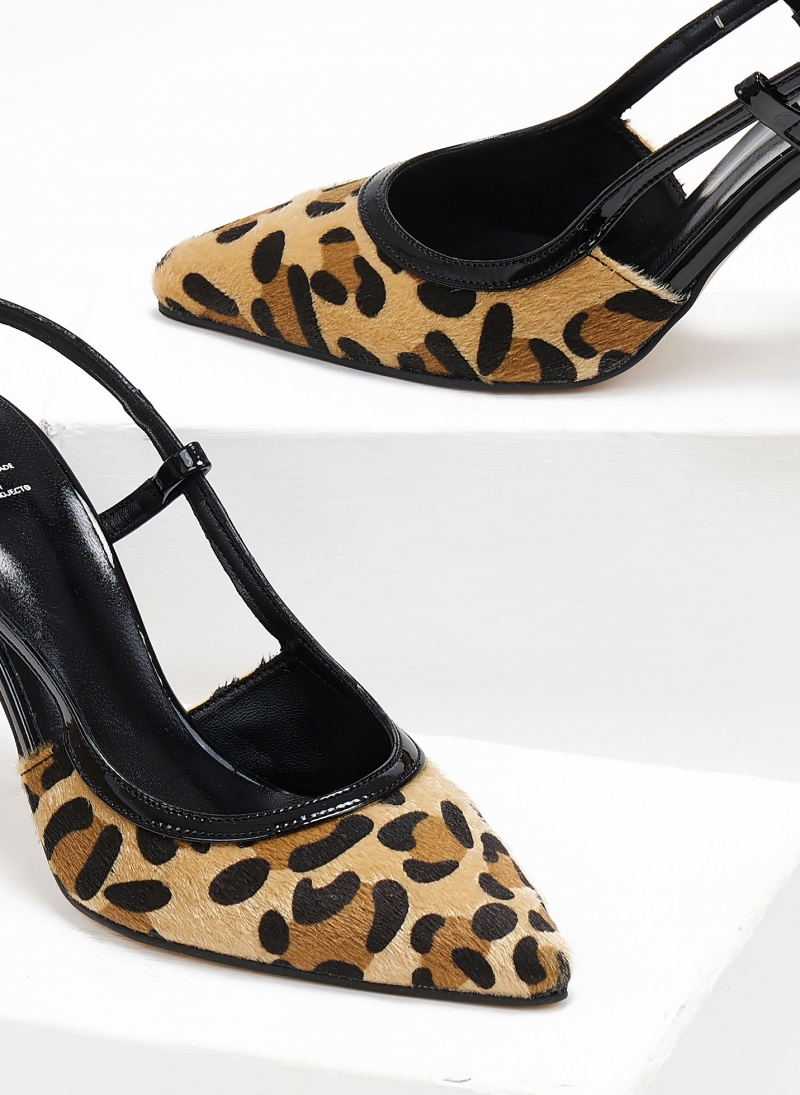 Γόβες μυτερές slingback με print TFP