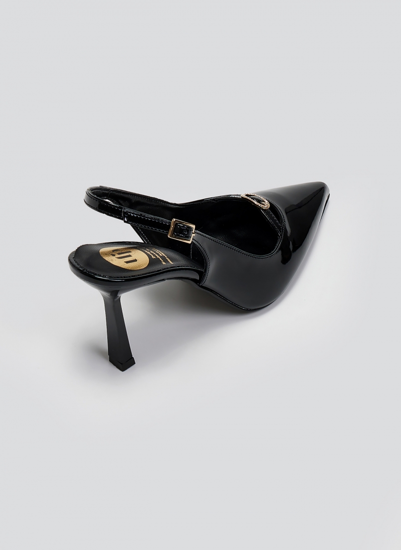 Γόβες μυτερές slingback λουστρίνι TFP
