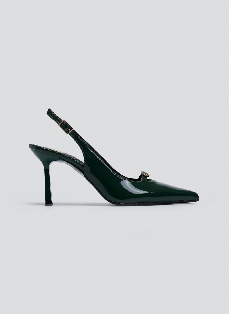 Γόβες μυτερές slingback λουστρίνι TFP