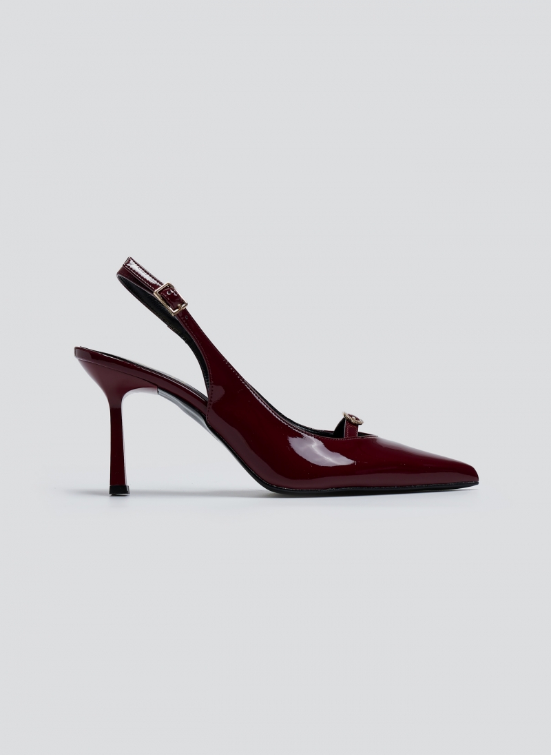 Γόβες μυτερές slingback λουστρίνι TFP