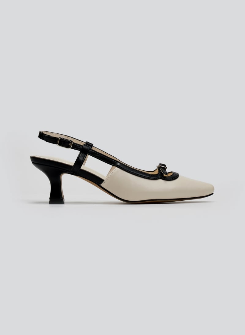 Γόβες μυτερές slingback με διχρωμία