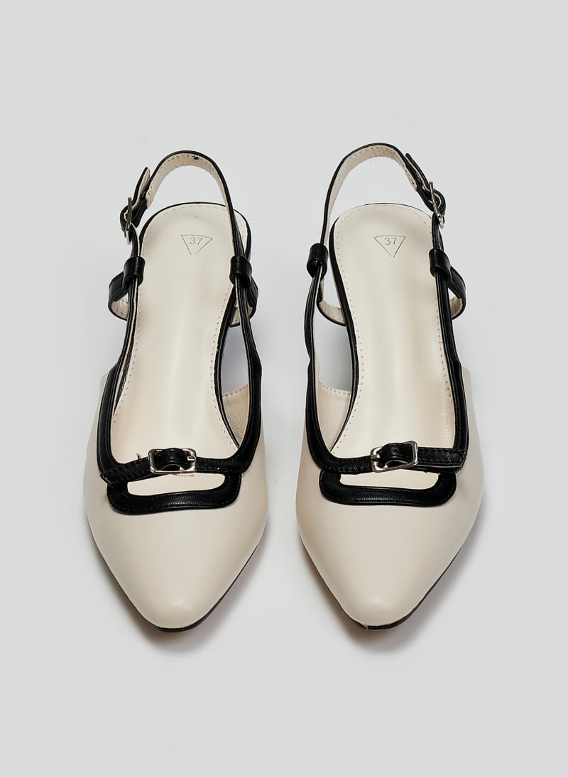 Γόβες μυτερές slingback με διχρωμία