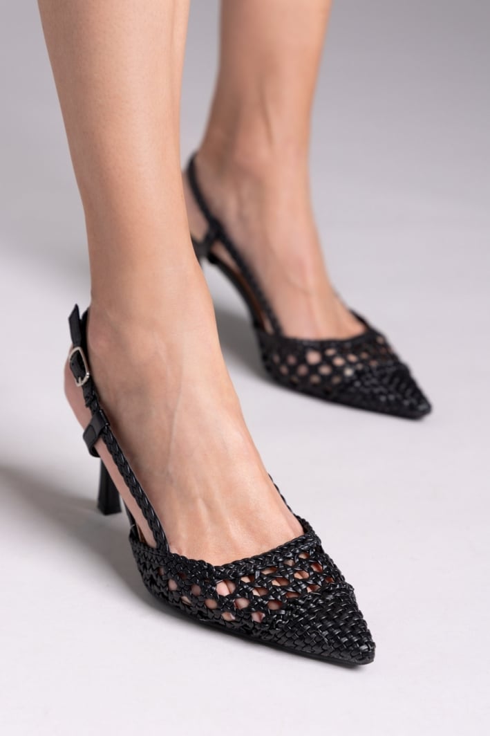 Γόβες μυτερές slingback με πλεκτό σχέδιο ERYNN