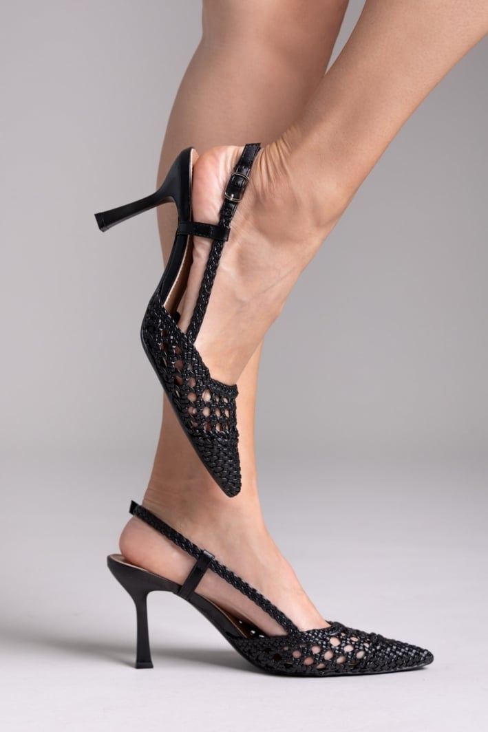 Γόβες μυτερές slingback με πλεκτό σχέδιο ERYNN