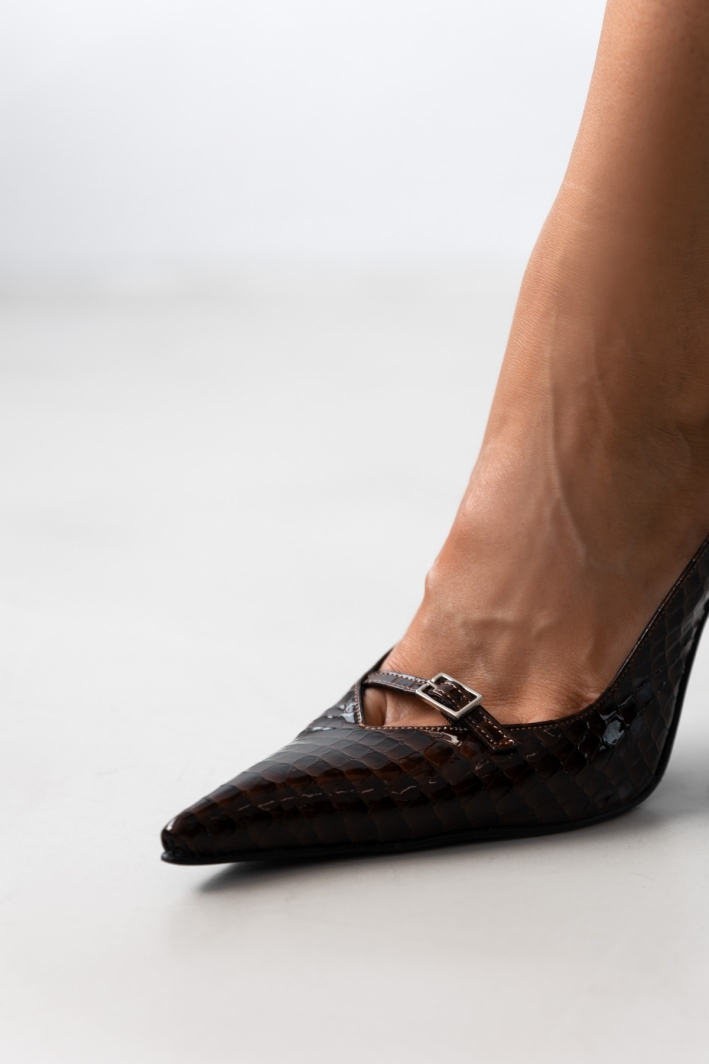 Γόβες slingback μυτερές  λουστρίνι TFP