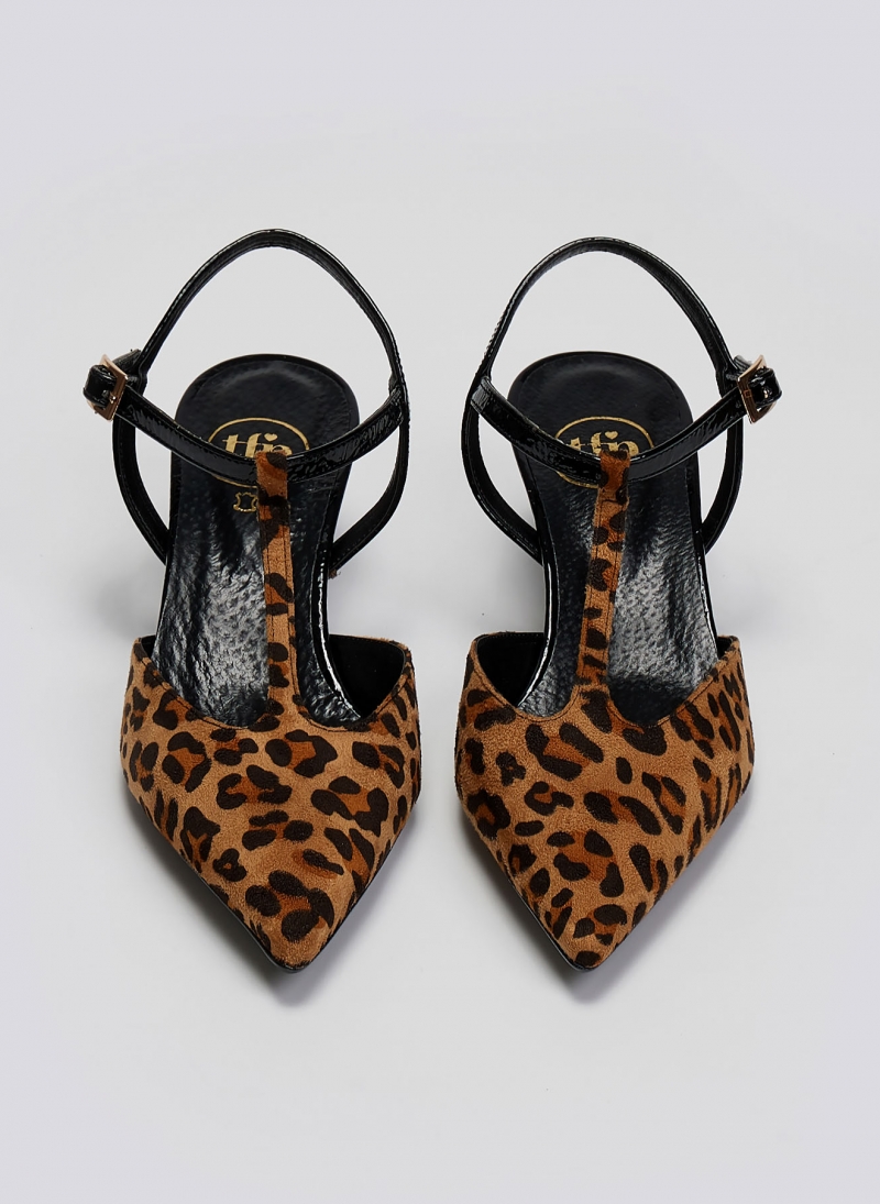 Γόβες slingback suede t-strap TFP