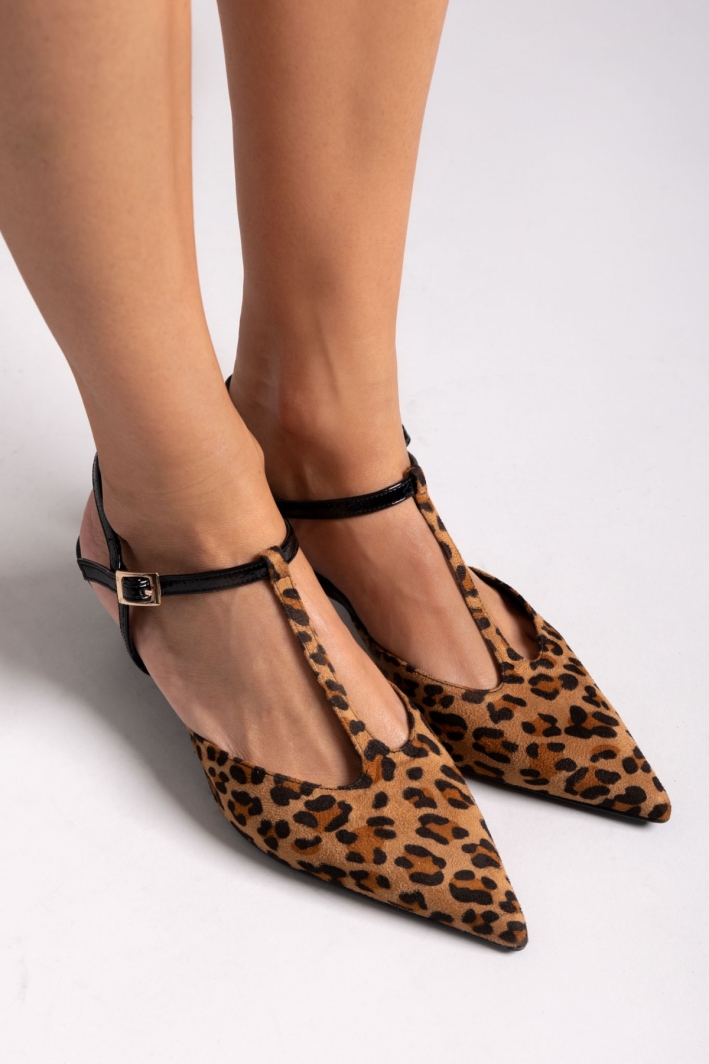 Γόβες slingback suede t-strap TFP