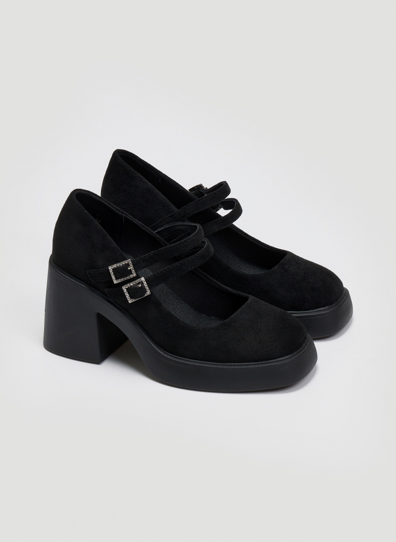 Γόβες suede Mary Jane με διπλή μπαρέτα