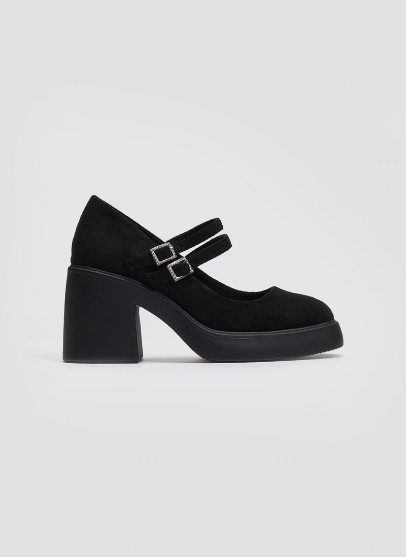 Γόβες suede Mary Jane με διπλή μπαρέτα