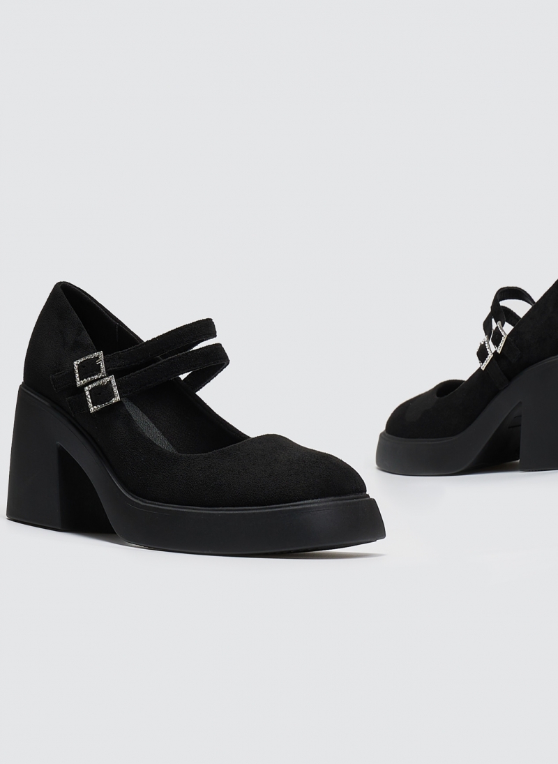 Γόβες suede Mary Jane με διπλή μπαρέτα