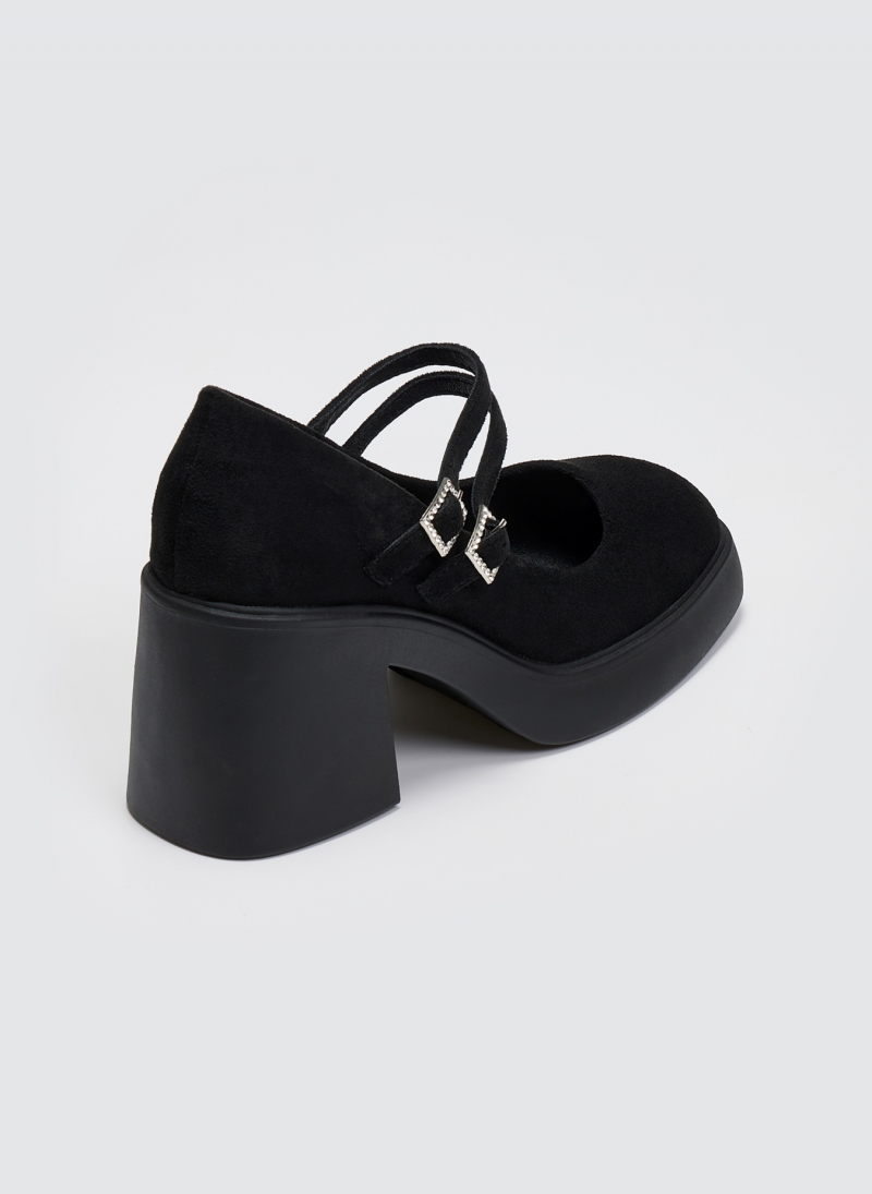 Γόβες suede Mary Jane με διπλή μπαρέτα