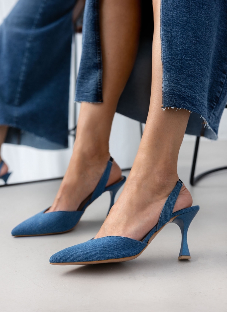 Γόβες τζιν μυτερές slingback TFP