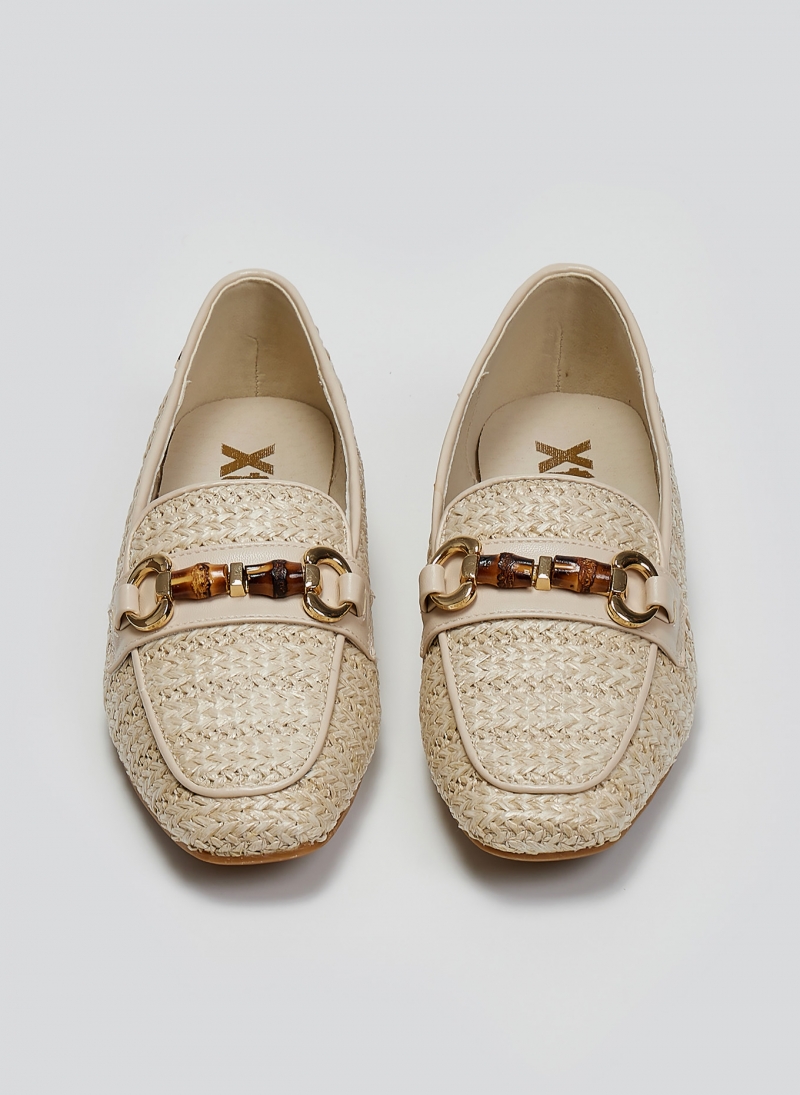 Loafers από ψάθα με πλεκτό σχέδιο Xti 143802