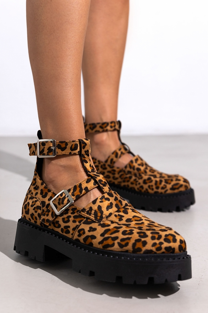 Loafers chunky suede με print TFP