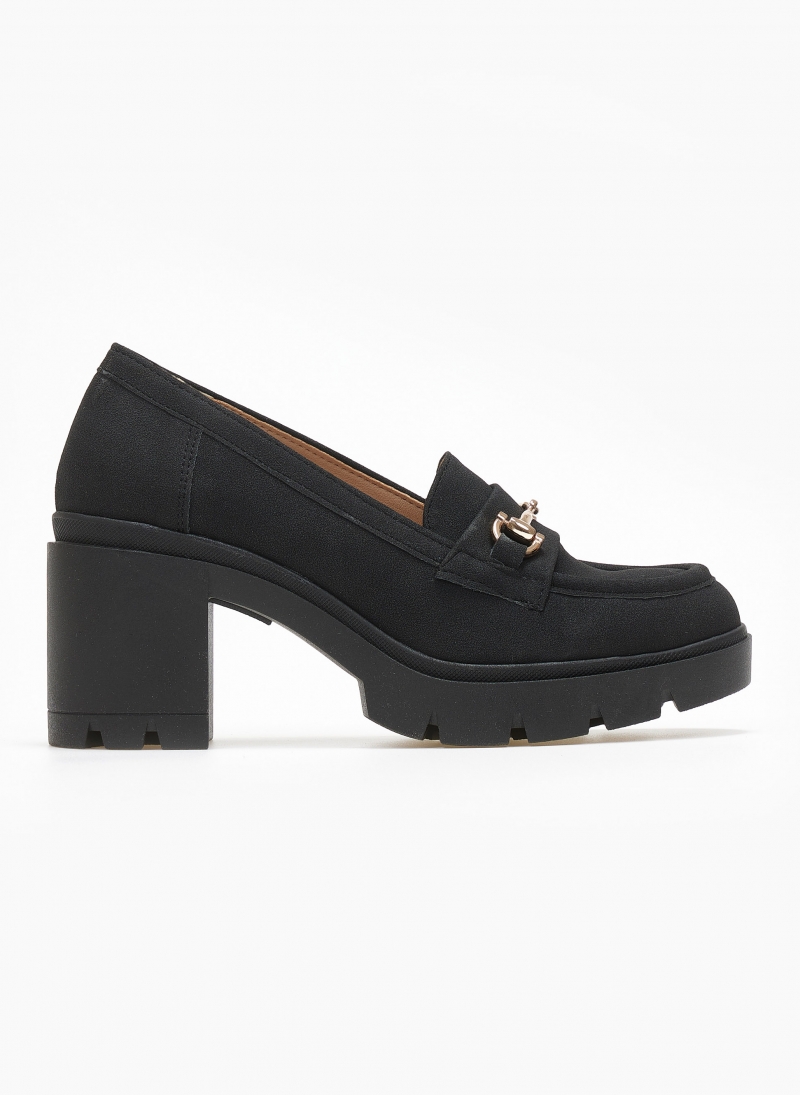 Loafers suede με τακούνι estil