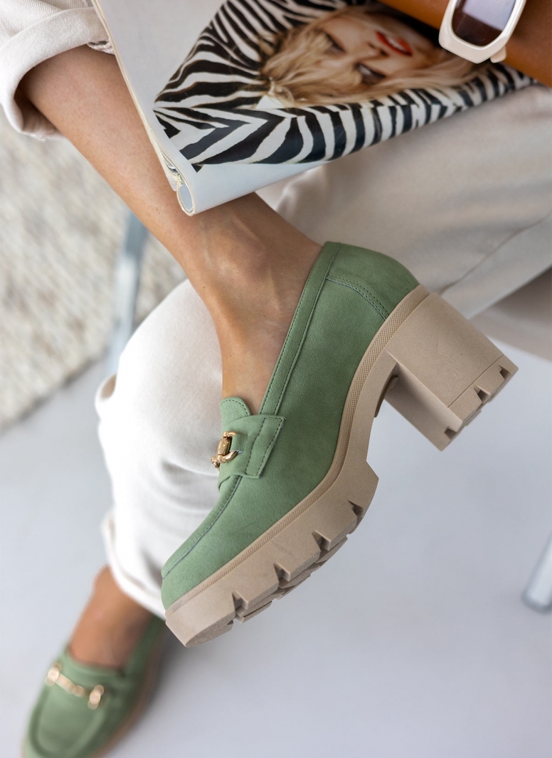 Loafers suede με τακούνι estil