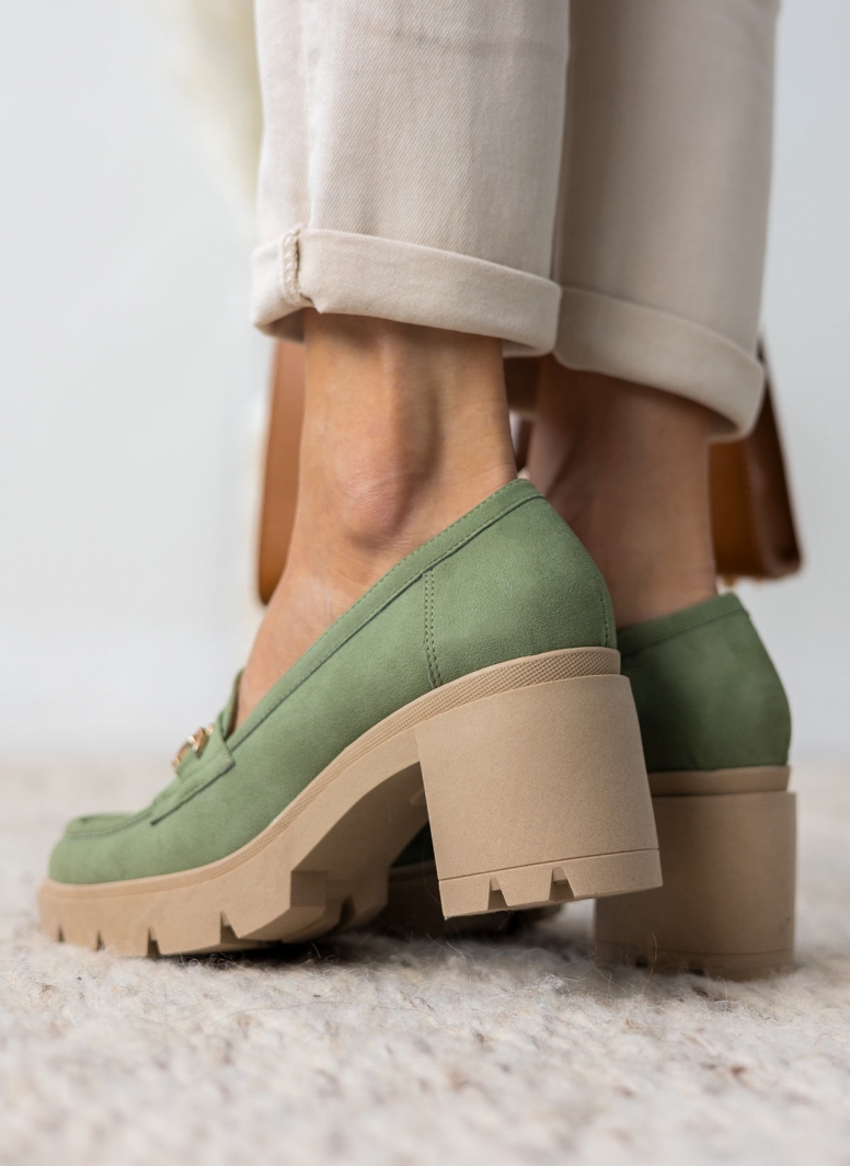 Loafers suede με τακούνι estil