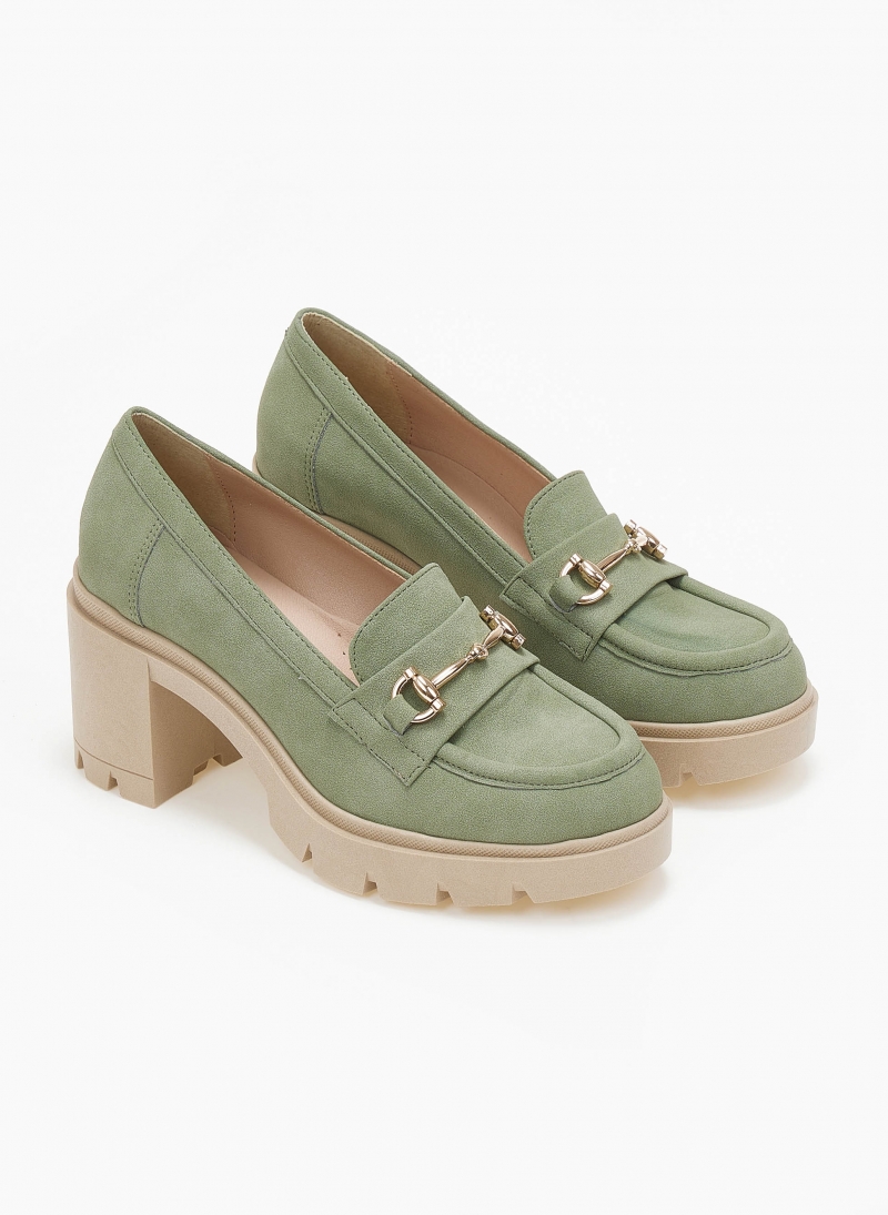 Loafers suede με τακούνι estil