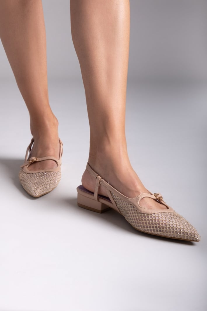 Μπαλαρίνες μυτερές slingback με διαφάνεια MARIAMARE
