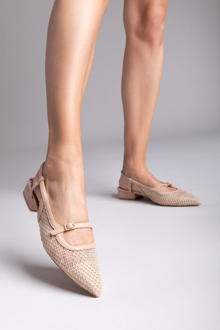 Μπαλαρίνες μυτερές slingback με διαφάνεια MARIAMARE