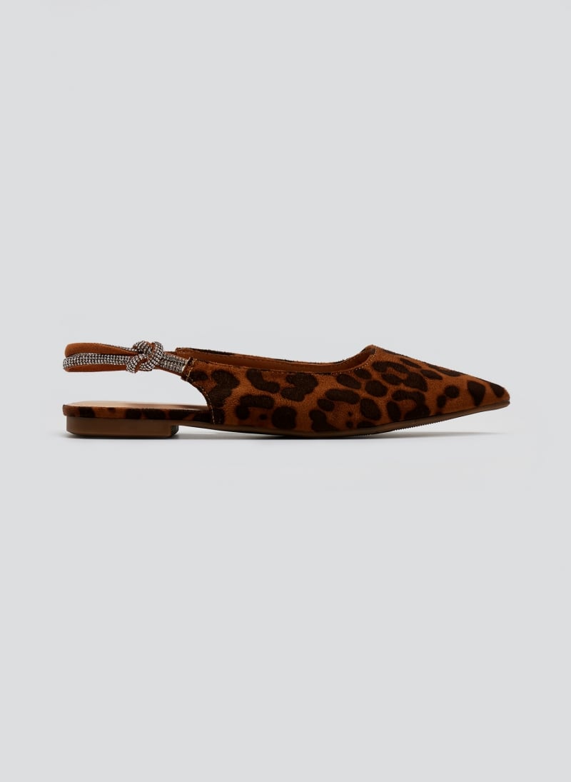 Μπαλαρίνες μυτερές suede slingback με στρας ERYNN