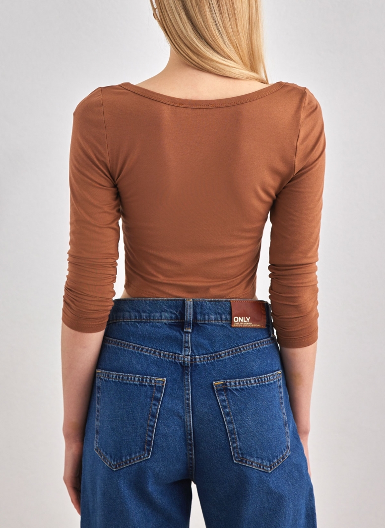 Μπλουζάκι μακρυμάνικο crop top Different-Shop 01-179