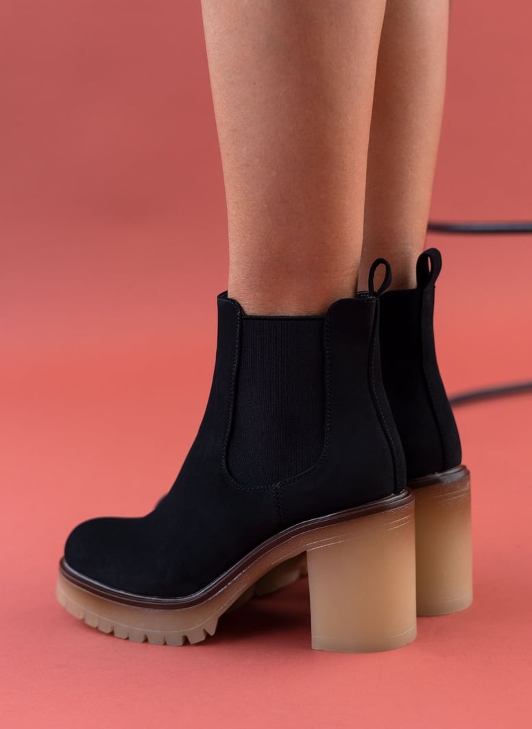 Μποτάκια chelsea suede με κρεπ τακούνι ERYNN