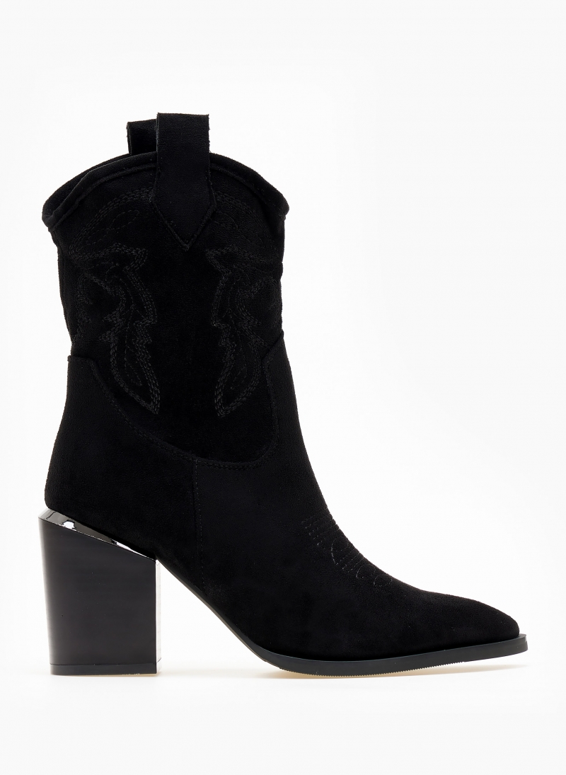 Μποτάκια cowboy suede με ραφές