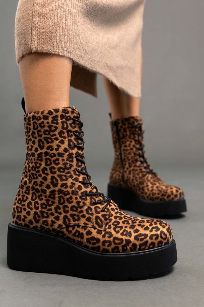 Μποτάκια platforms suede με print ERYNN