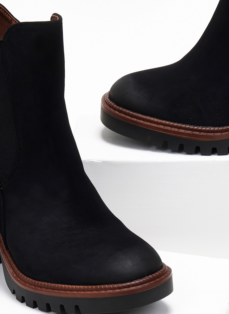 Μποτάκια suede chelsea με τακούνι Erynn