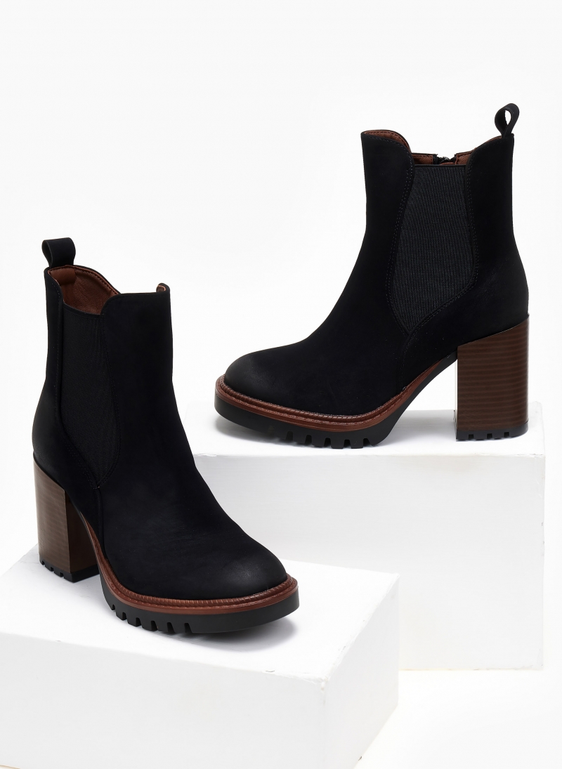 Μποτάκια suede chelsea με τακούνι Erynn