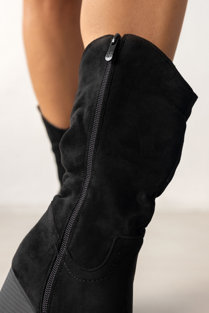 Μποτάκια suede cowboy μυτερά