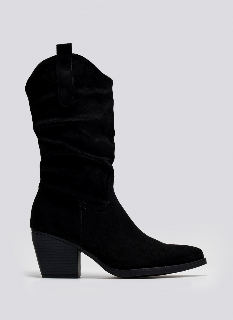 Μποτάκια suede cowboy μυτερά
