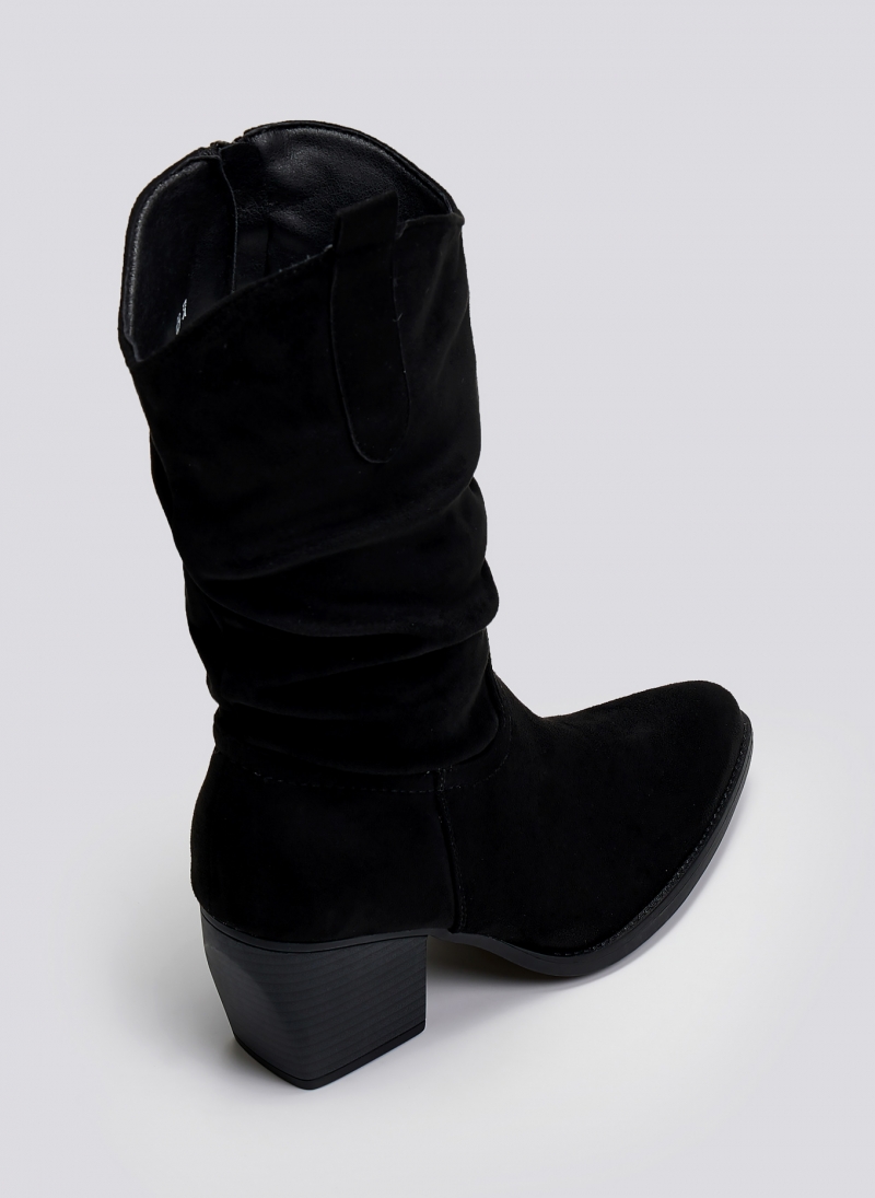 Μποτάκια suede cowboy μυτερά