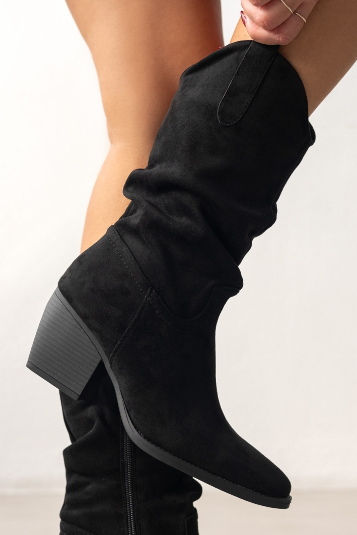 Μποτάκια suede cowboy μυτερά