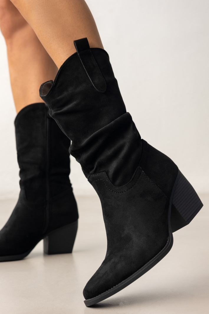 Μποτάκια suede cowboy μυτερά